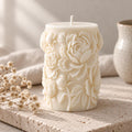 Peony Floral Pillar Candle – view 2