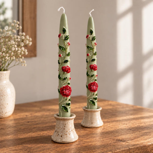 Rose Taper Candles Set of 2 – view 2