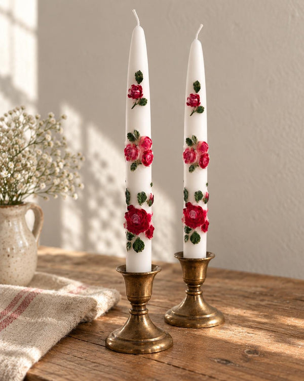 3D Flower Taper Candles Set of 2 – view 2