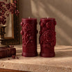 Rose Pillar Candle Set of 2