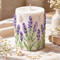 Lavender Botanical Pillar Candle – Pillar Candles