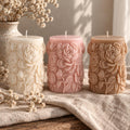 Peony Floral Pillar Candle – view 3