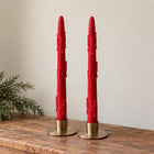 Nutcracker Christmas taper candles set of 2 – red and gold soy wax dinner candles – view 4