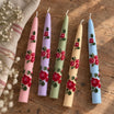 3D Flower Taper Candles Set of 2