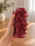 Rose Pillar Candle Set of 2 – view 8