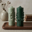 Romantic Floral Pillar Candle