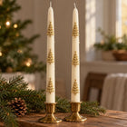 Christmas tree taper candles set of 2 – embossed soy wax taper candles – view 3