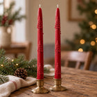 Christmas tree taper candles set of 2 – embossed soy wax taper candles – view 5