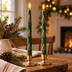 Christmas Tree Taper Candles Set of 2 – Embossed Pine Candles