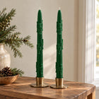 Nutcracker Christmas taper candles set of 2 – red and gold soy wax dinner candles – view 2