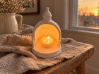 Architectural tealight holder with cathedral dome – eco resin ceramic decor – view 4