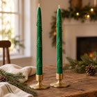 Christmas tree taper candles set of 2 – embossed soy wax taper candles – view 4