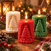 Christmas Tree Pillar Candle – Sculptural Holiday Candle