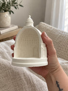 Architectural tealight holder with cathedral dome – eco resin ceramic decor