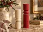 Ribbed pillar candle set of 2 – soy wax sculptural candles – view 9