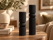 Ribbed Pillar Candle Set of 2 – Sculptural Soy Candles