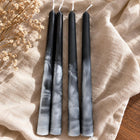 Marbled taper candles set of 2 – black and white soy wax dinner candles – view 2