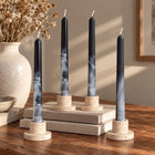 Marbled taper candles set of 2 – black and white soy wax dinner candles – view 4