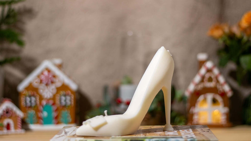 Elegant high heel decorative candle made from natural soy wax, perfect for home decor and gifting.