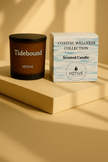 luxury soy wax candle with orange blossom, cotton and sandalwood notes