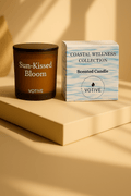 natural soy candle safe for pets with light musk and exotic florals
