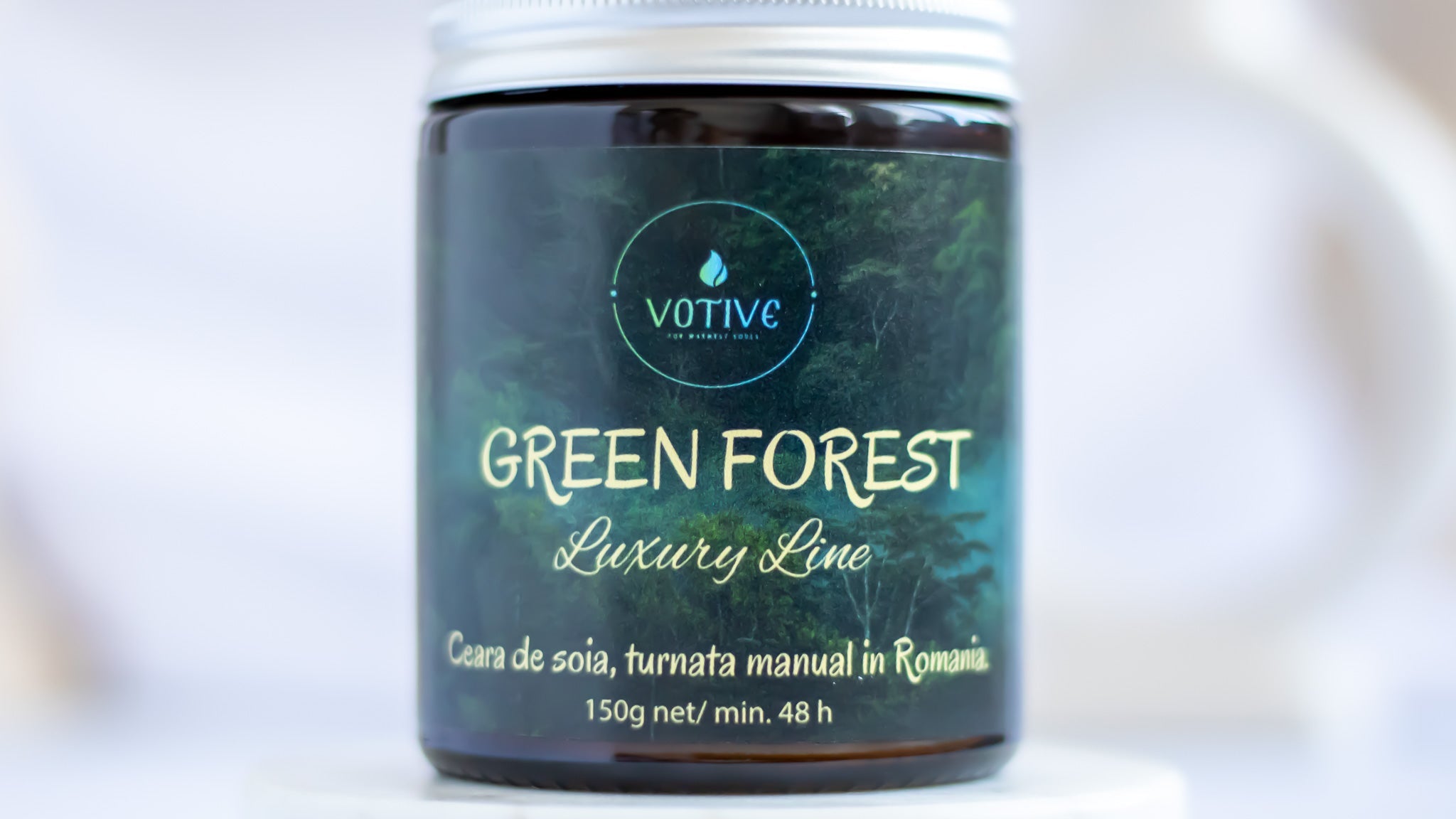 Lumânări ecologice parfumate Green Forest pentru relaxare și decor