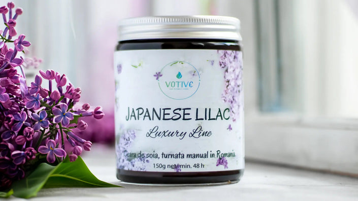 Lumânare parfumată Japanese Lilac din ceară de soia handmade