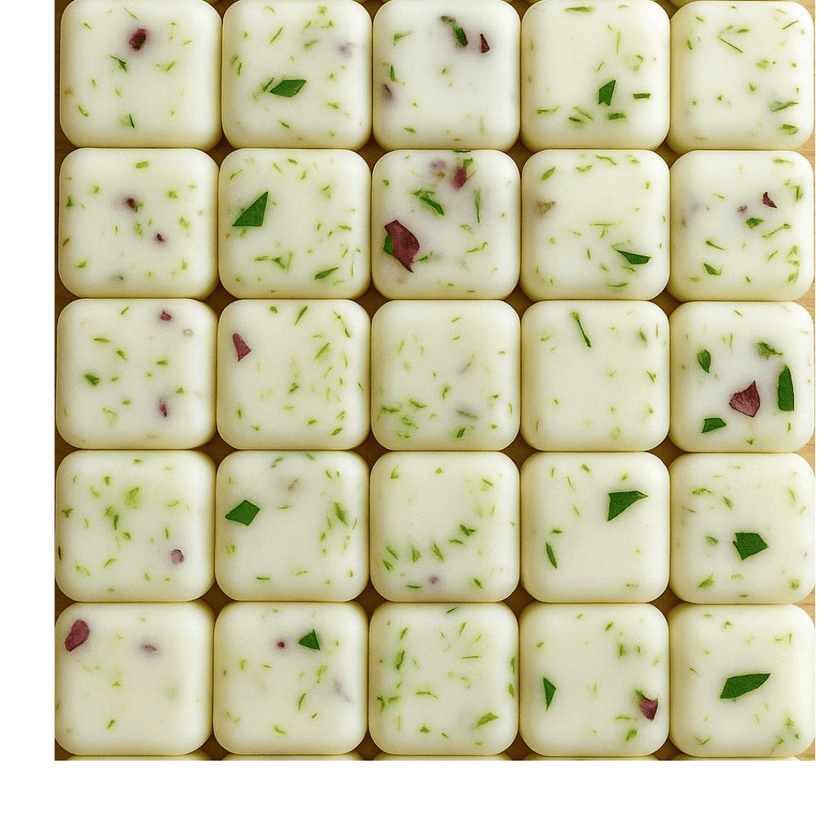 Non-toxic soy wax melts with pure essential oils, displayed in a bright Florida kitchen