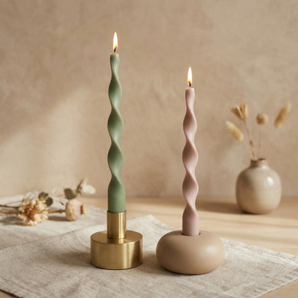 Twisted Taper Candle, Modern Sculptural Candle