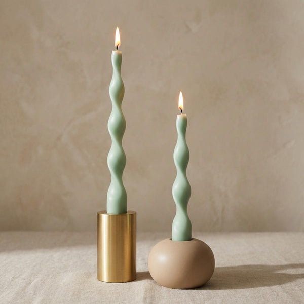 Twisted Taper Candle, Modern Sculptural Candle – side view