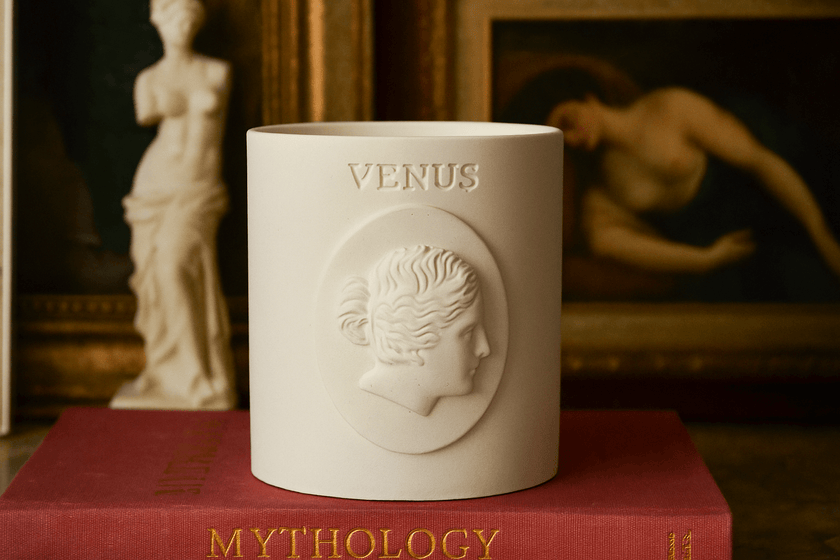 Venus handmade luxury candle – cherry, oak, vanilla, and amber fragrance blend